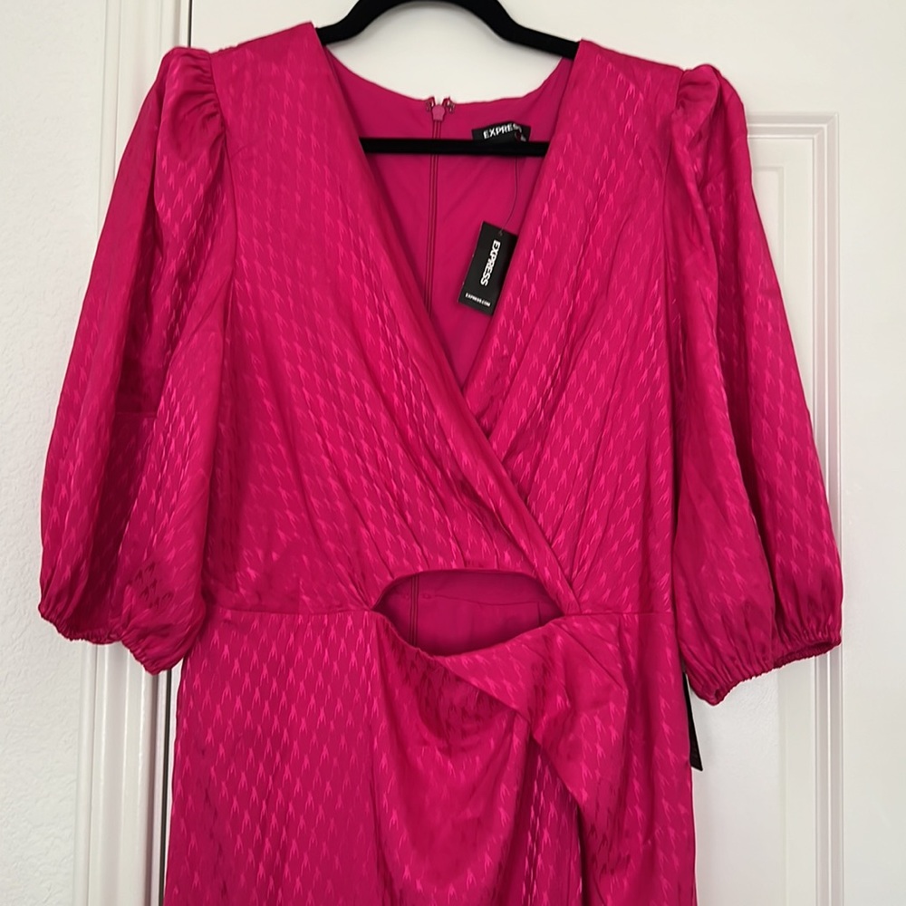 Express Puffy Sleeve Pink Dress